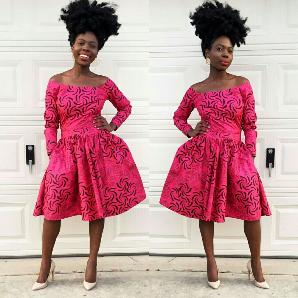 Women African print 2 pcs set of crop top & Skirt